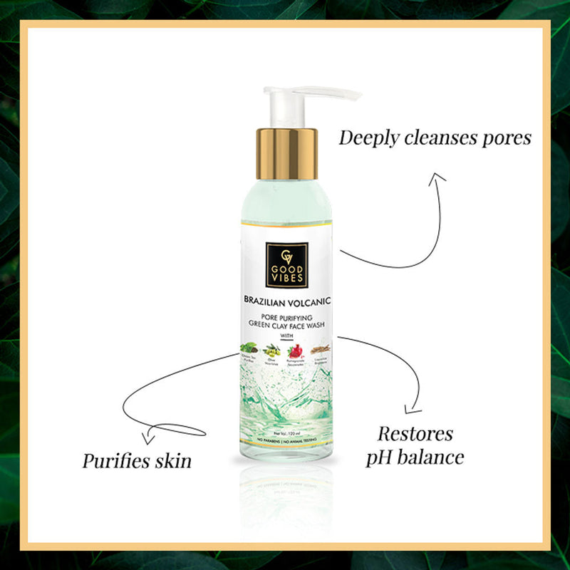 Good Vibes Brazilian Volcanic Pore Purifying Green Clay Face Wash
