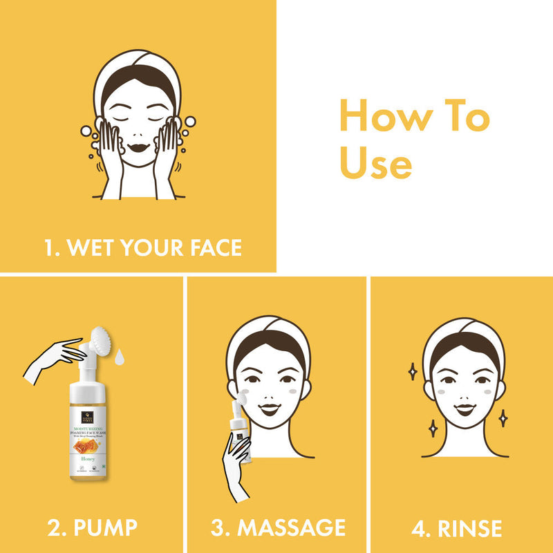 Good Vibes Honey Moisturizing Foaming Face Wash With Deep Cleansing Brush