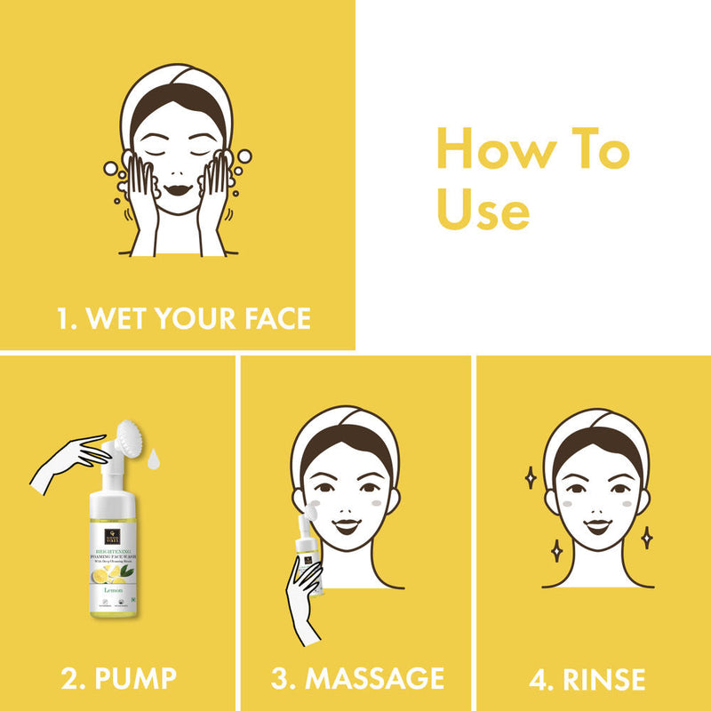 Good Vibes Lemon Brightening Foaming Face Wash With Deep Cleansing Brush