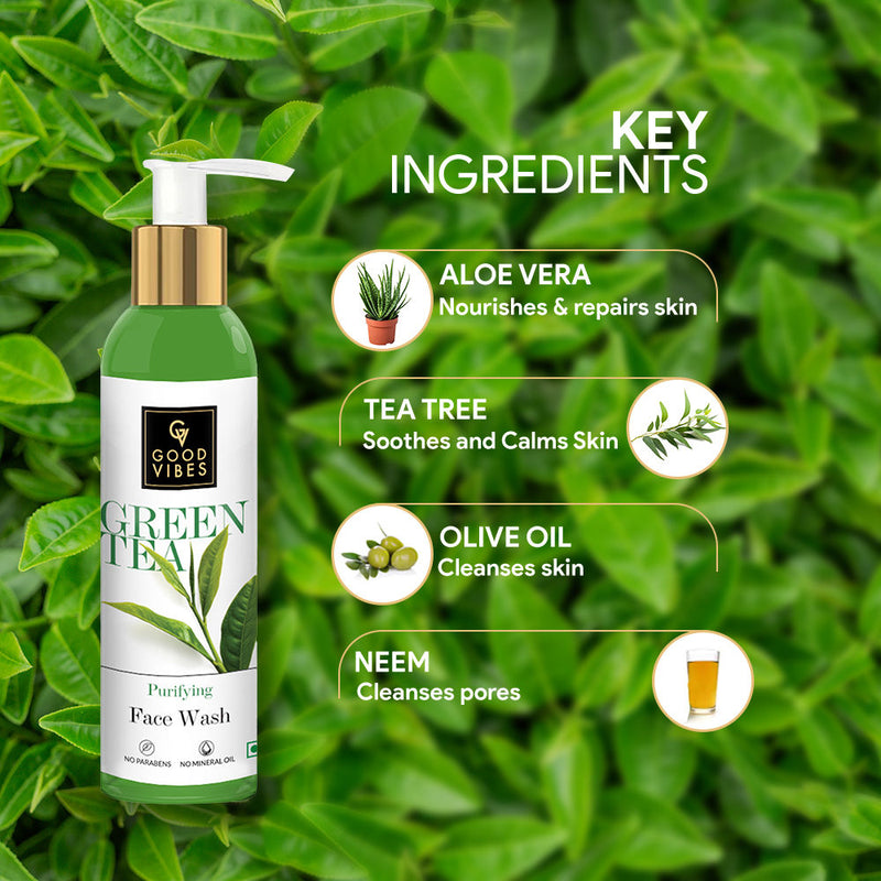 Good Vibes Green Tea Purifying Face Wash