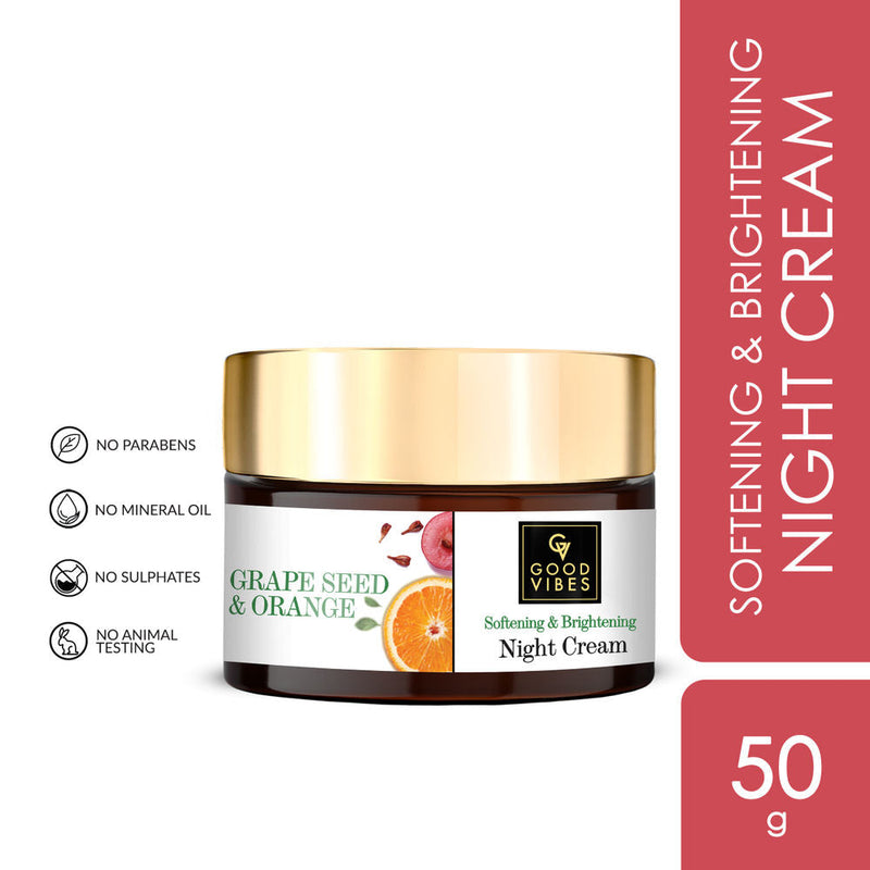 Good Vibes Softening + Brightening Night Cream - Grape Seed + Orange