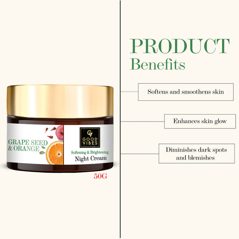 Good Vibes Softening + Brightening Night Cream - Grape Seed + Orange