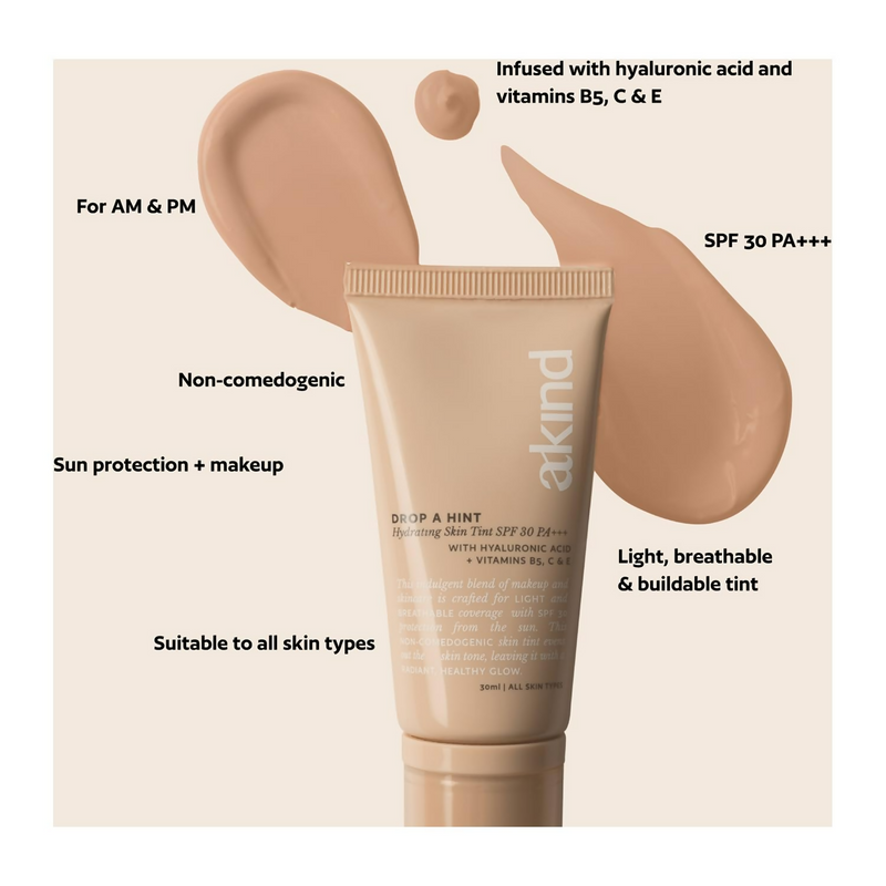 Akind Drop A Hint Hydrating Skin Tint Spf 30 Pa+++ 140 Beige
