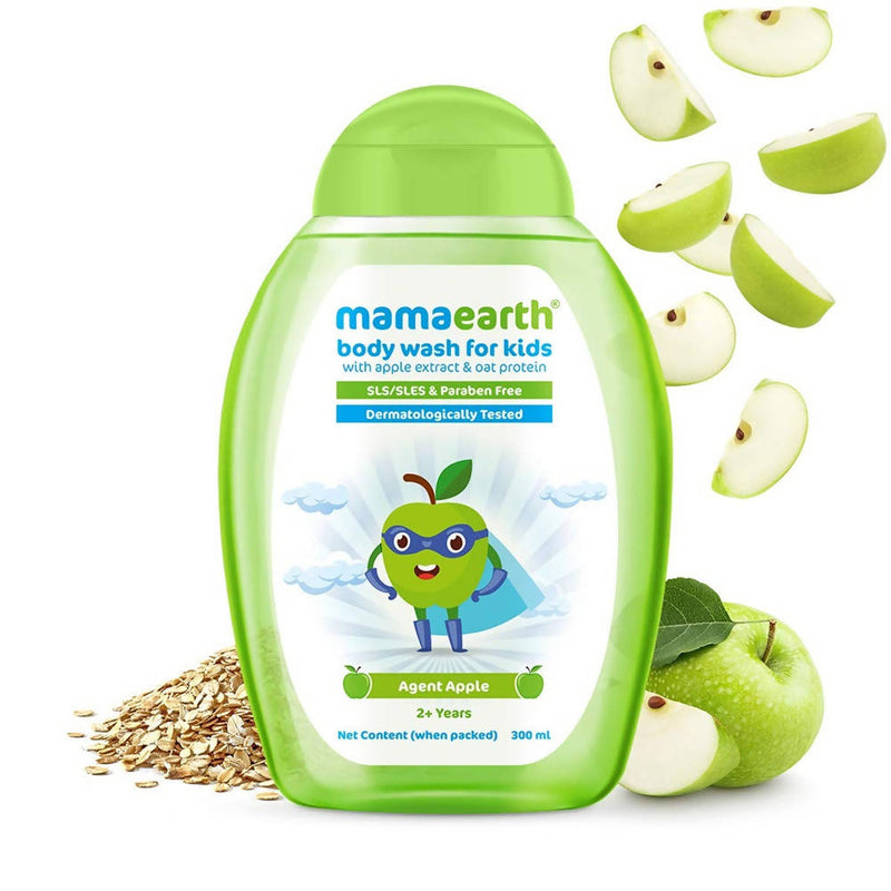 Mamaearth Agent Apple Body Wash for Kids with Apple & Oat Protein - Limited Time Offer