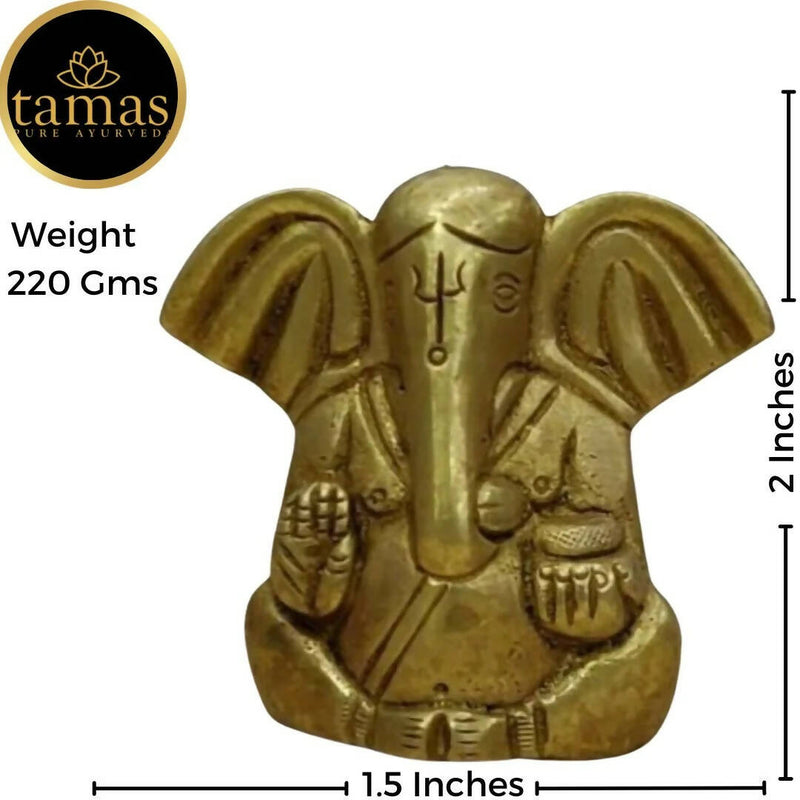 Tamas Brass Ganesha Statue for Temple (Golden)