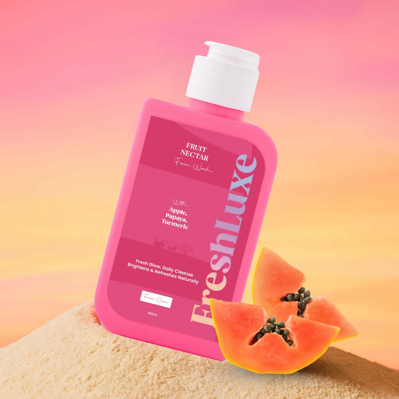 FreshLuxe Fruit Nectar Face Wash For Glowing Skin & Reducing Dark Spots with Apple, Papaya & Turmeric