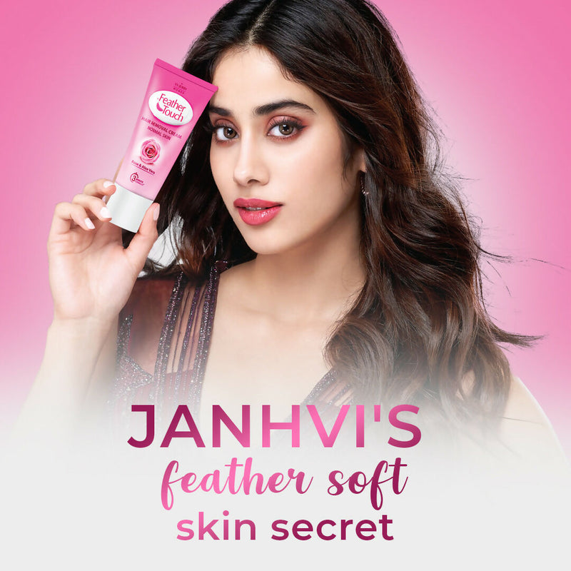 VI-JOHN Feather Touch Rose & Aloevera Hair Removal Cream for Women for Normal Skin, Suitable for Legs, Underarms, Bikini Line, Arms