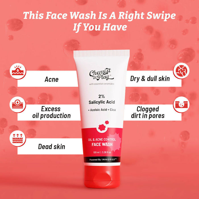Chemist At Play Acne Control Regime with Salicylic Acid Face Wash + Moisturizer Combo