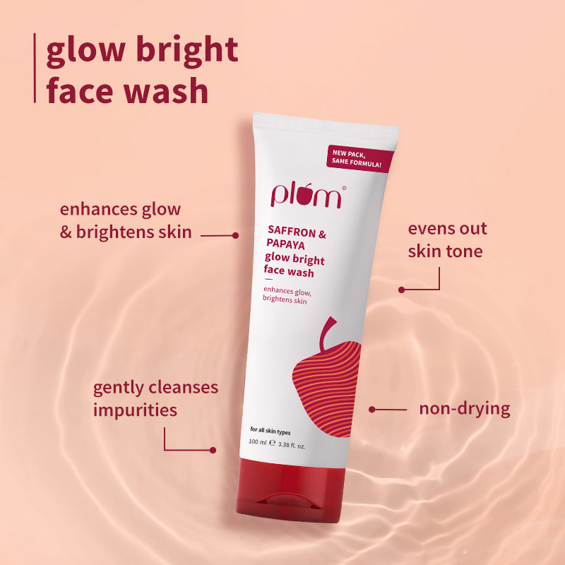 Plum Saffron & Papaya Glow Bright Gel Face Wash and Moisturizer Combo