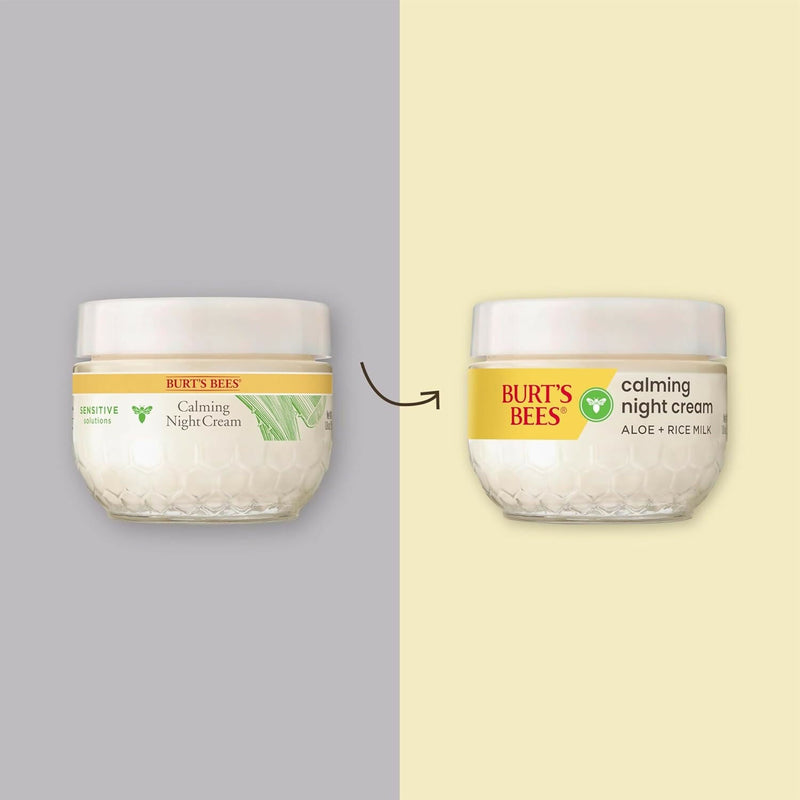 Burt's Bees Calming Night Cream with Aloe + Rice Milk for Sensitive Skin