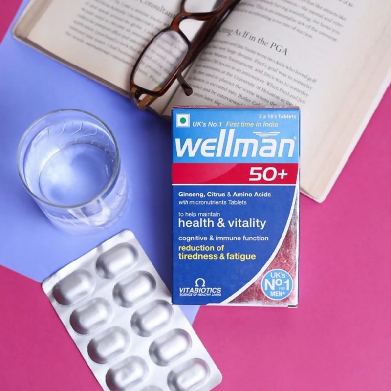 Wellman 50+ UK's No.1 Multivitamin Tablets For Men above 50 (Ginseng, Citrus & Amino Acids & Micronutrients)