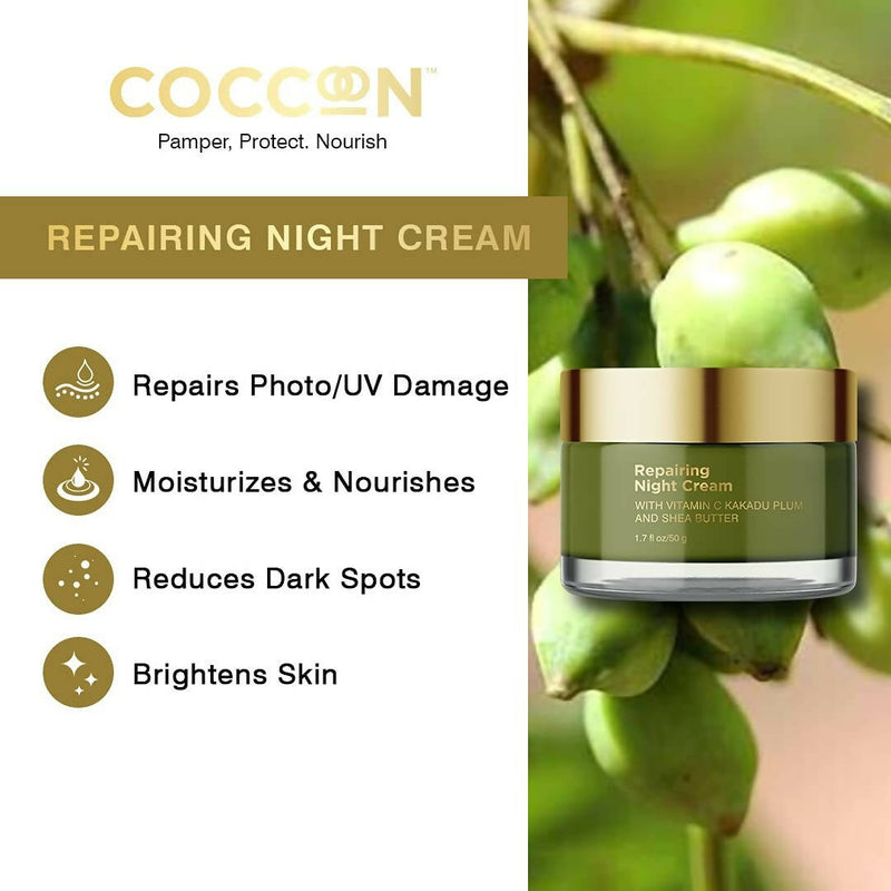 Coccoon Repairing Night Cream With Vitamin C Kakadu Plum and Shea Butter