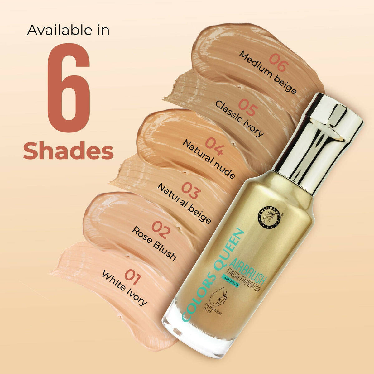 Colors Queen Airbrush Foundation With Primer - Natural Beige