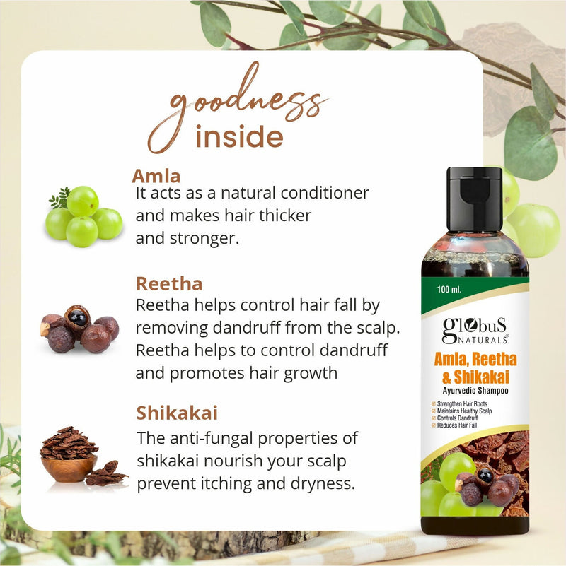 Globus Naturals Amla Reetha Shikakai Shampoo