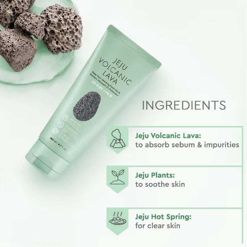 The Face Shop Jeju Volcanic Lava Scrub Foam - Korean Skincare