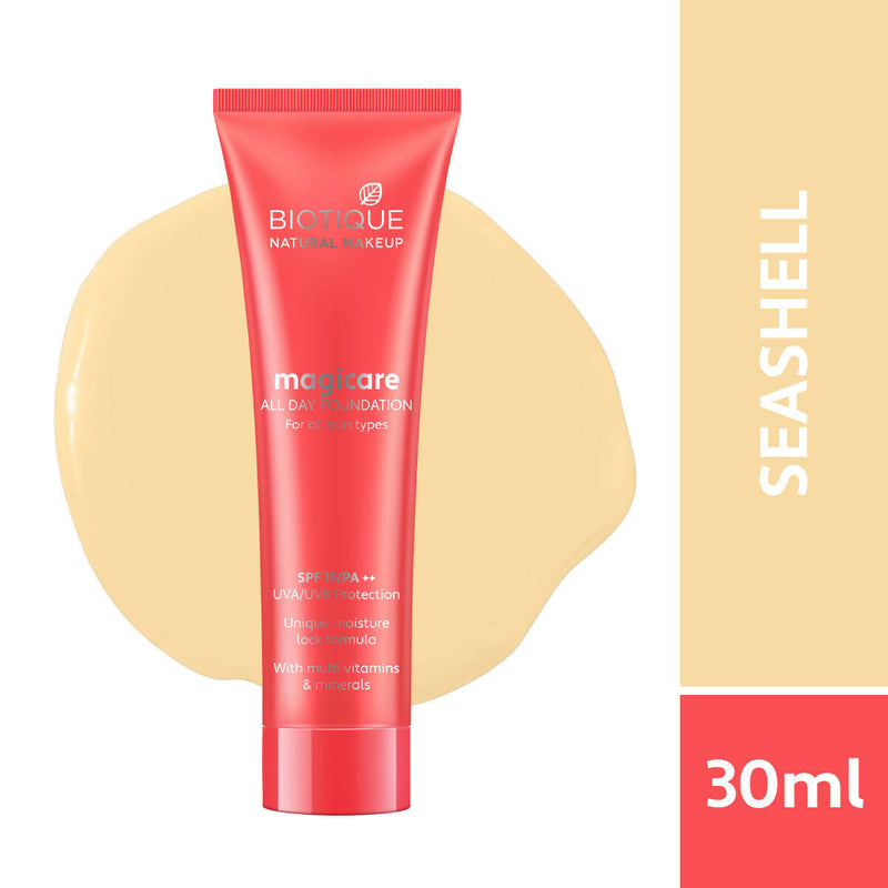 Biotique Natural Makeup Magicare All Day Foundation SPF 15 PA++ Seashell F601