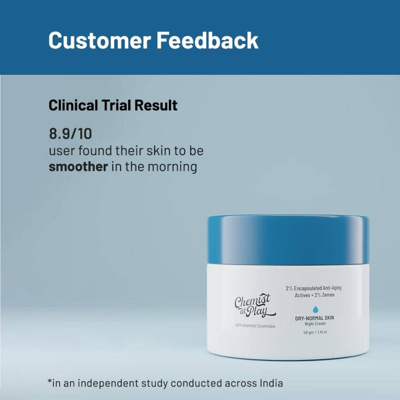 Chemist At Play Dry-Normal Skin Night Cream with Extra Moisture, Reduce Redness, and Reduce Inflammation