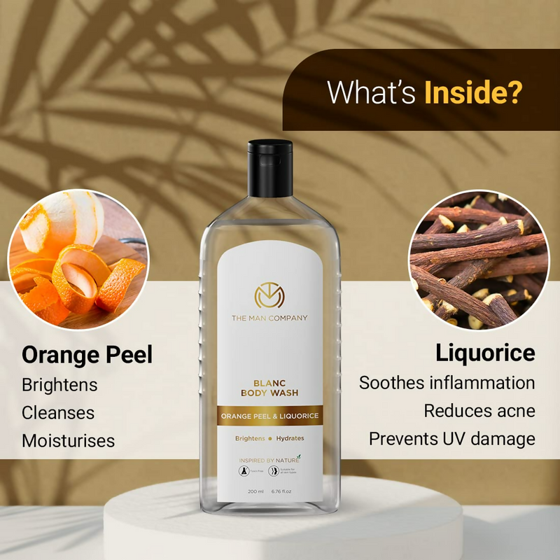 The Man Company Blanc Perfumed Body Wash For Men With Orange Peel & Liquorice