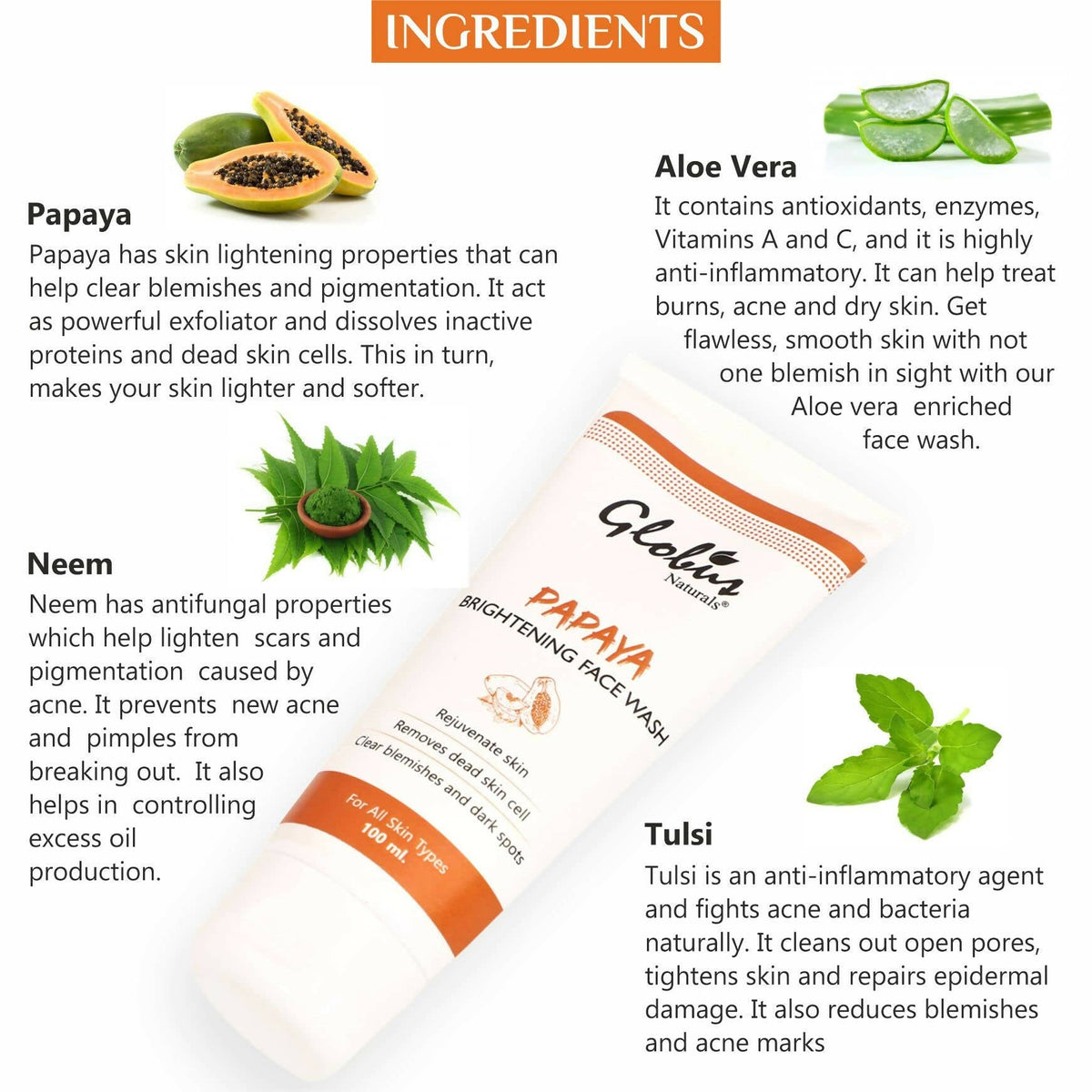 Globus Naturals Purifying Papaya Face Wash