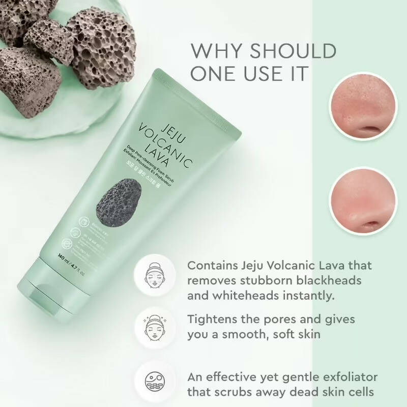 The Face Shop Jeju Volcanic Lava Scrub Foam - Korean Skincare