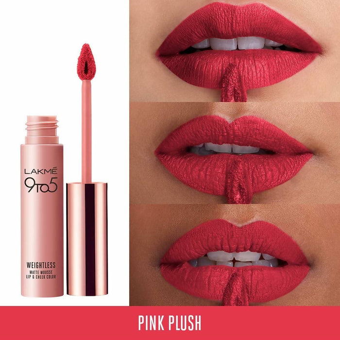 Lakme 9 To 5 Weightless Mousse Lip & Cheek Color - Pink Plush