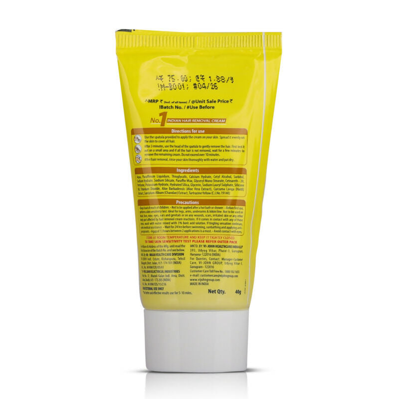 VI-JOHN Women Feather Touch Haldi & Chandan Hair Removal Cream for Women For Normal Skin, Suitable for Legs, Underarms, Bikini Line, Arms