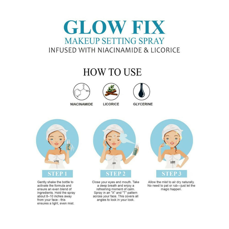 Love Earth Makeup Setting Spray Glow Fix, Infused With Niacinamide & Licorice