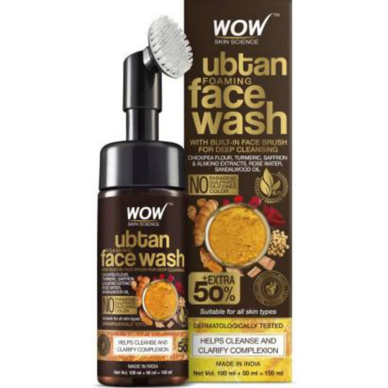 Wow Skin Science Ubtan Foaming Face Wash Turmeric & Saffron