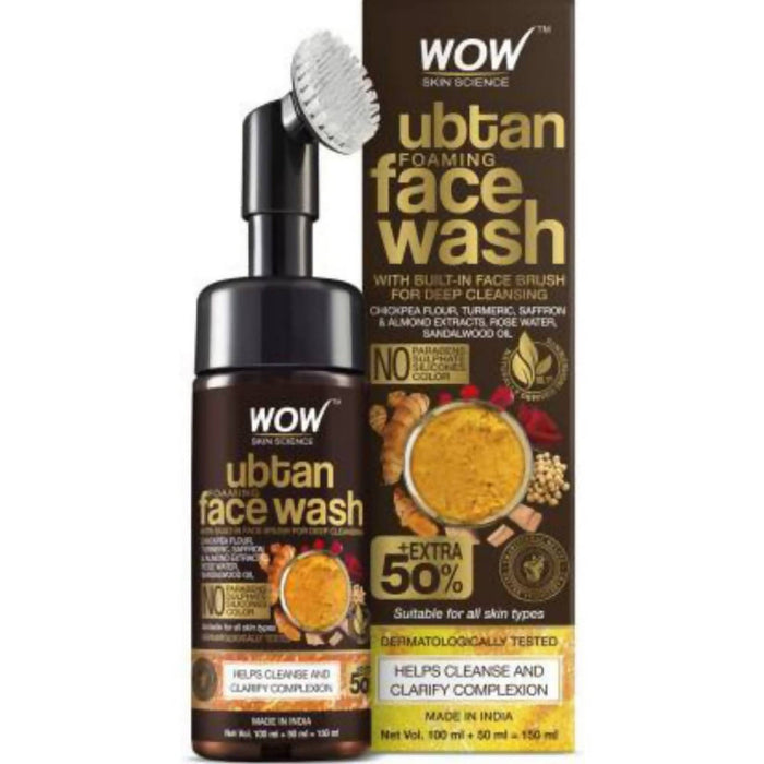 Wow Skin Science Ubtan Foaming Face Wash Turmeric & Saffron