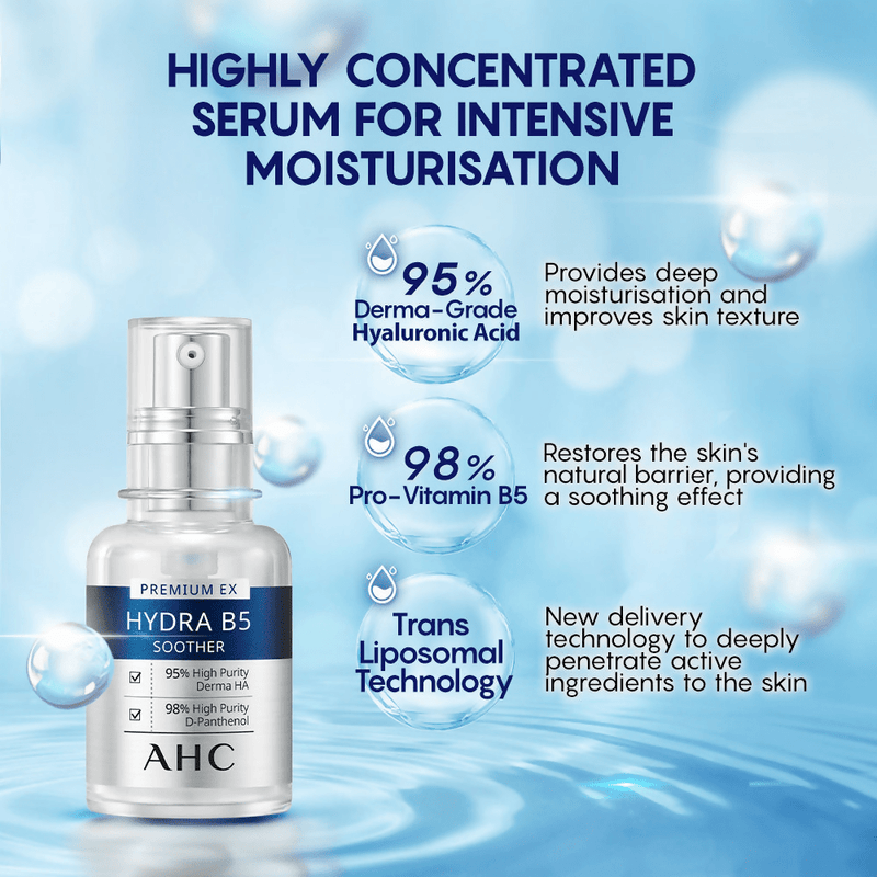 AHC Premium EX Hydra B5 Soother Hydrating Serum - Korean skincare