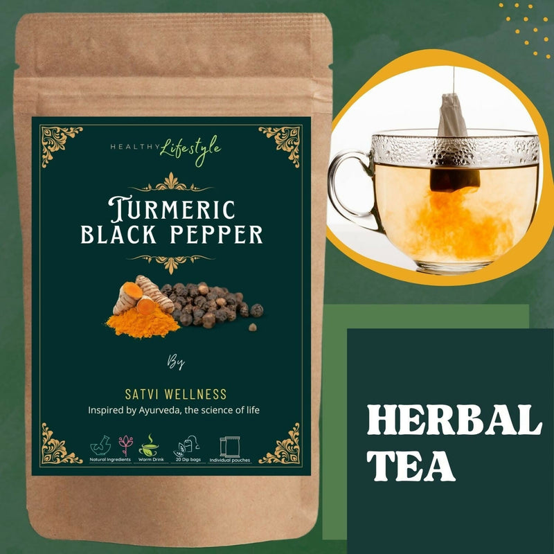 Satvi Wellness Turmeric Black Pepper Tea Bags