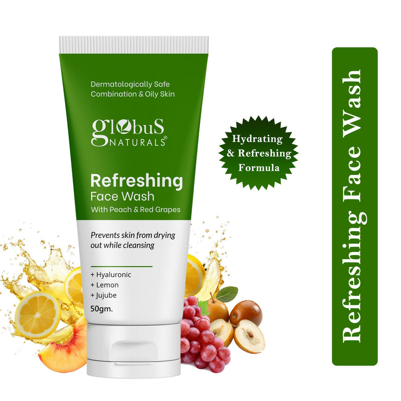 Globus Naturals Refreshing Face Wash with Peach & Red Grapes