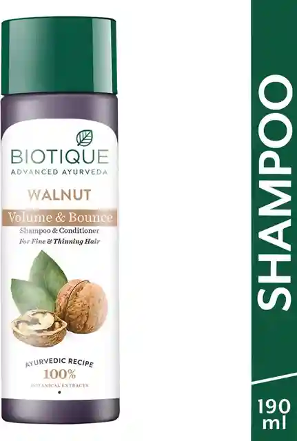 Biotique Advanced Ayurveda Bio Walnut Bark Volumizing Shampoo For Fine & Thinning Hair