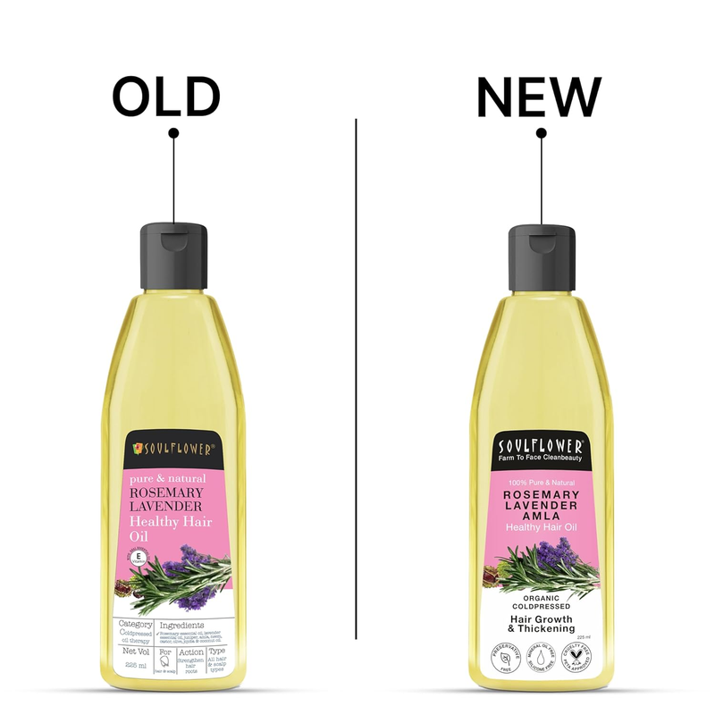 Soulflower Pure & Natural Rosemary Lavender Healthy Hair Oil
