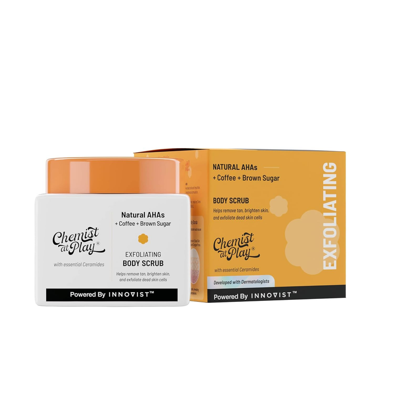 Chemist At Play Exfoliating Body Scrub For Removing Tan & Dead Skin Cells, Men & Women