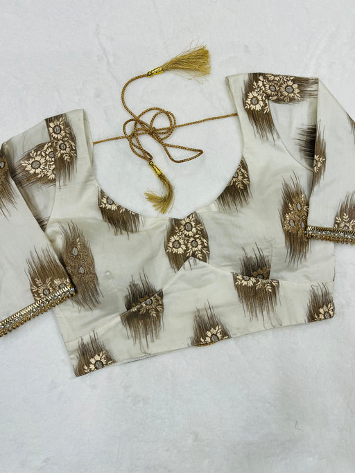 White Diamond Chanderi Banarasi Blouse