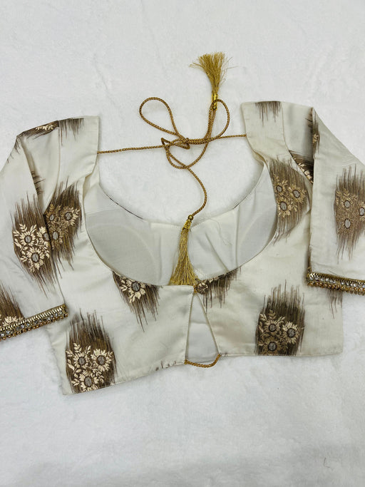 White Diamond Chanderi Banarasi Blouse