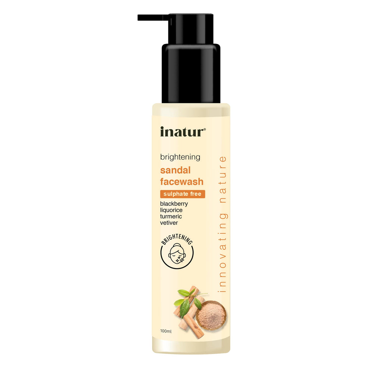 Inatur Sandal Fairness Face Wash