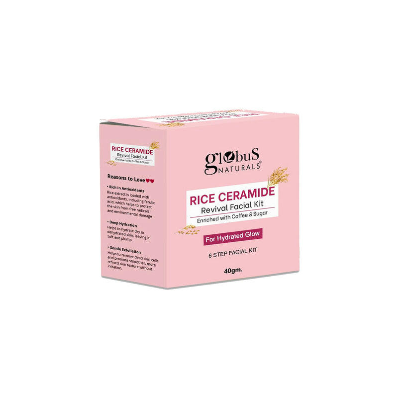 Globus Naturals Rice Ceramide 6 Step Facial Kit For Korean Glass Skin