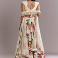 Ivory Crepe Floral Bridesmaid Lehenga With Heavy Hand Embroidery