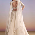 Ivory Organza Bridesmaid Lehenga With Sequins And Cutdana Embroidery