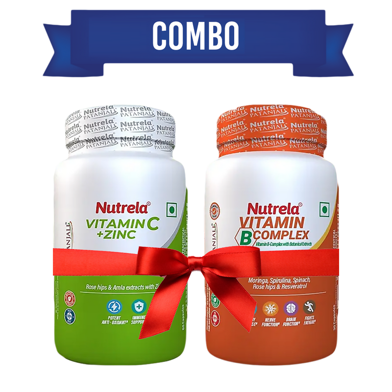 Patanjali Nutrela Vitamin C & Zinc + B-Complex Capsules Combo