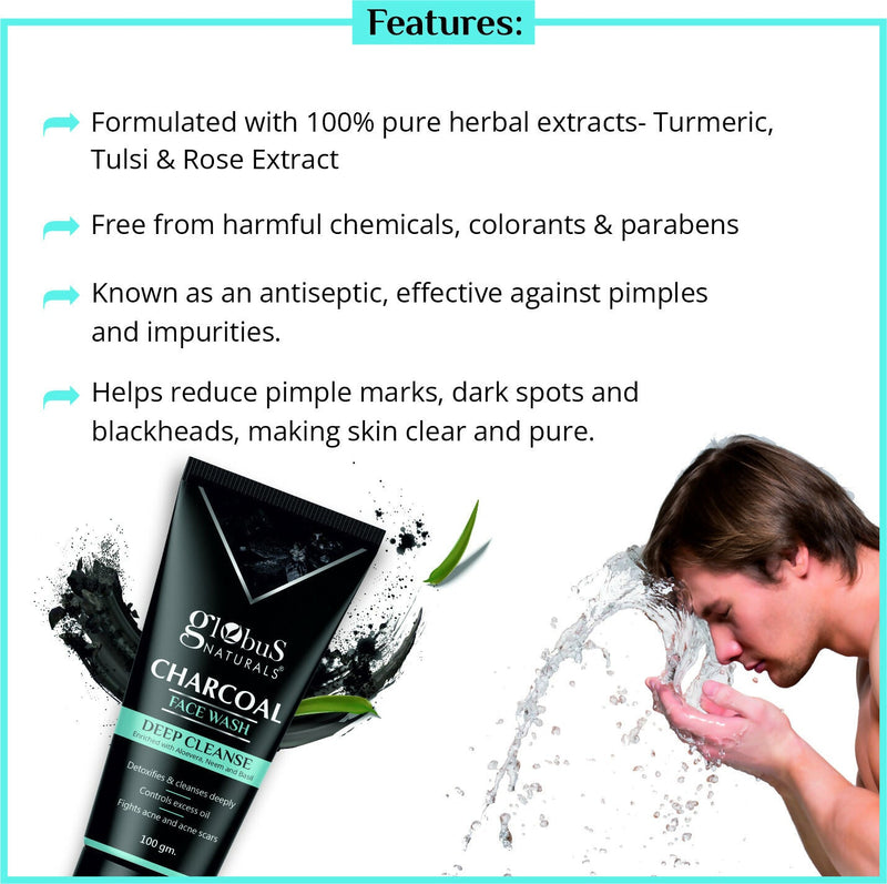 Globus Naturals Charcoal Face Wash