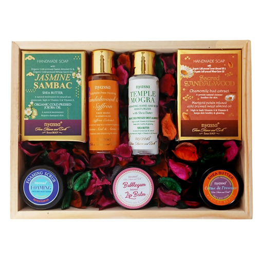 Nyassa Premium Bath and Body Treats Wooden Gift Set Kit