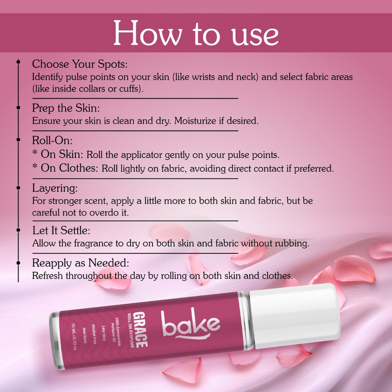 Bake Grace 100% Concentrated Perfume Oil Roll on Fragrance For Men & Women - White Oud