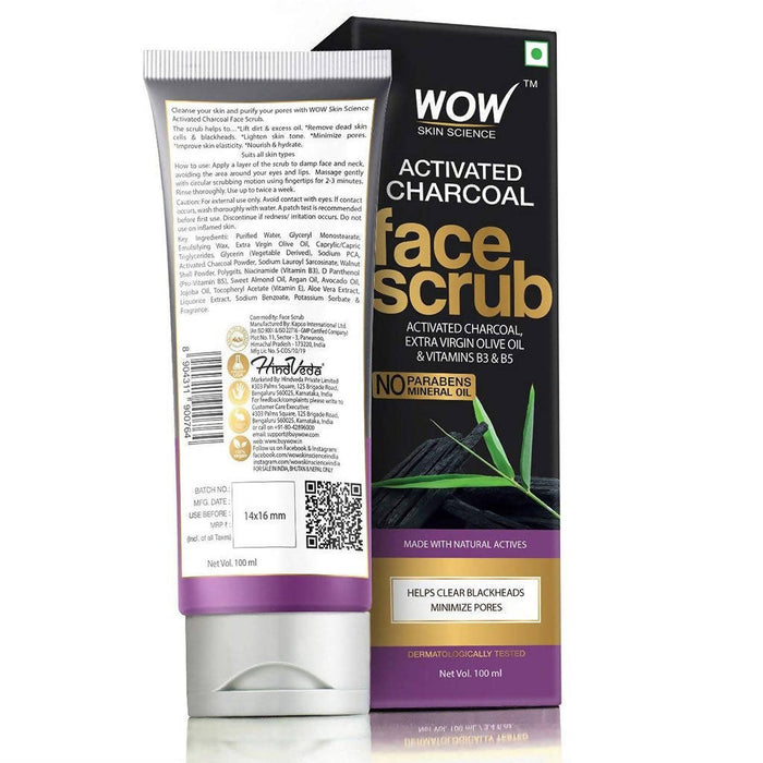Wow Skin Science Charcoal & Hyaluronic Acid Detox Face Scrub