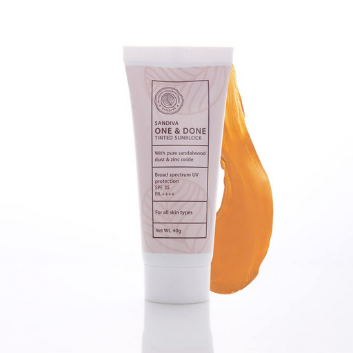 Sandiva One & Done Tinted Sunscreen With Zinc Oxide, SPF 35 PA++++, No White Cast - Tint 22