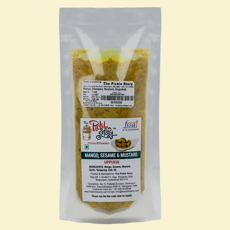 The Pickle Story Mango, Sesame & Mustard (no chilly powder) - Uppukai Pickle