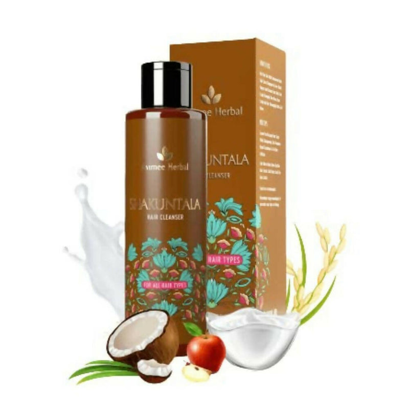 Avimee Herbal Shakuntala Hair Cleanser/Shampoo For Silky & Shiny Hair With Aloe Vera, Apple Cider Vinegar, Rice Protein & Keratin Protein