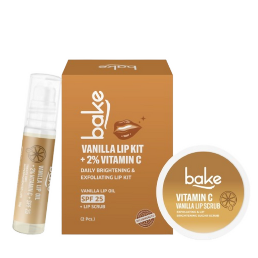 Bake Vitamin C Vanilla Lip Kit With Lip Balm SPF 25 & Lip Scrub For Dark & Pigmented Lips